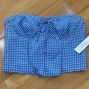 🌸3/$15 NWT Kirious Los Angeles Gingham Corset Tube Top Large